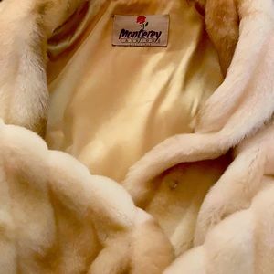 Plus Size Real Fox Fur coat w/ gold silk 1950’s